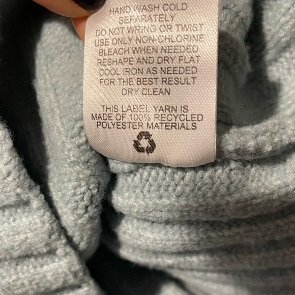 Off-The-Shoulder Sweater Top Blue Ribbed Women's Size S NWT - Picture 12 of 13